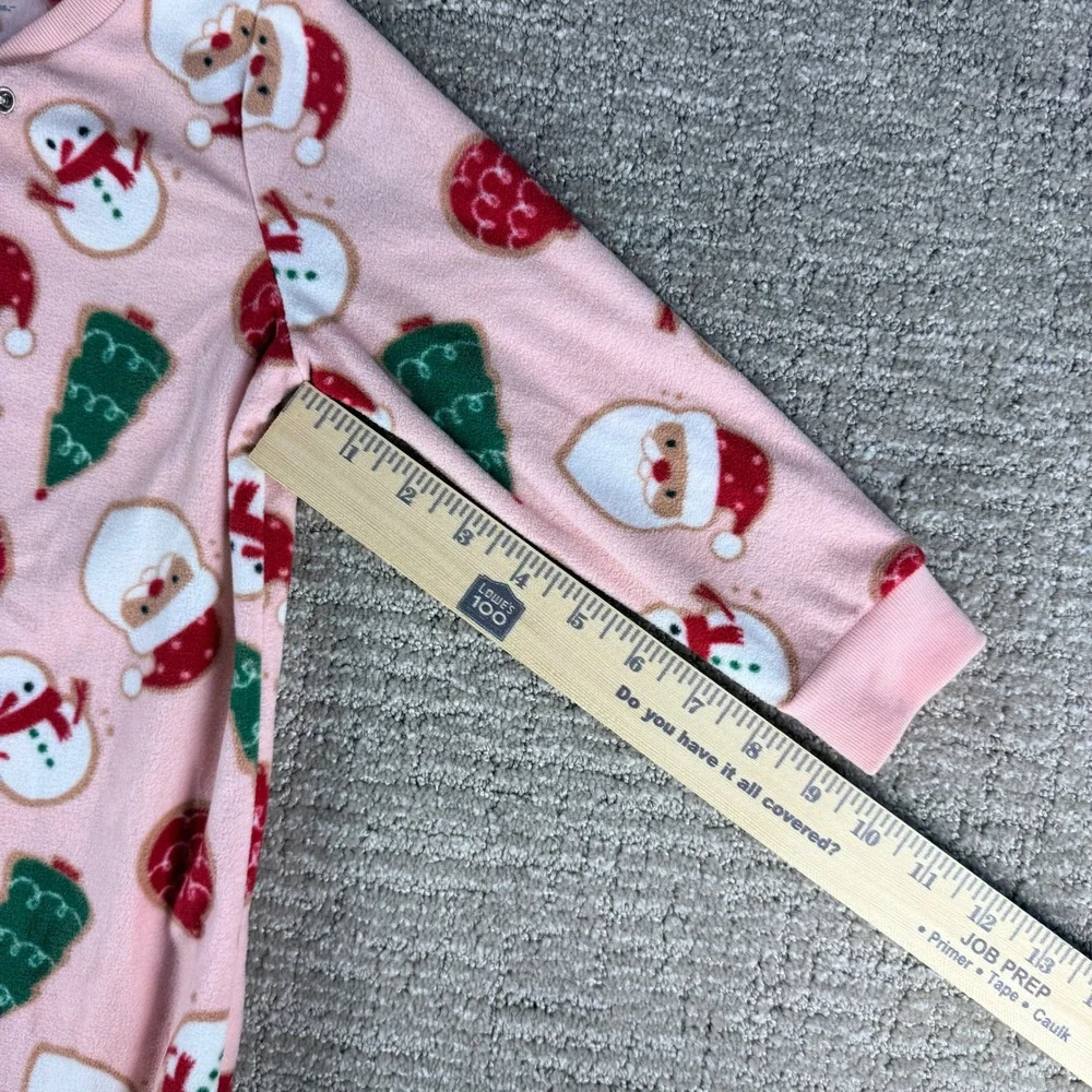 Carter's Child of Mine Footed Pajamas Christmas Santa Pink 2T Fleece Toddler
